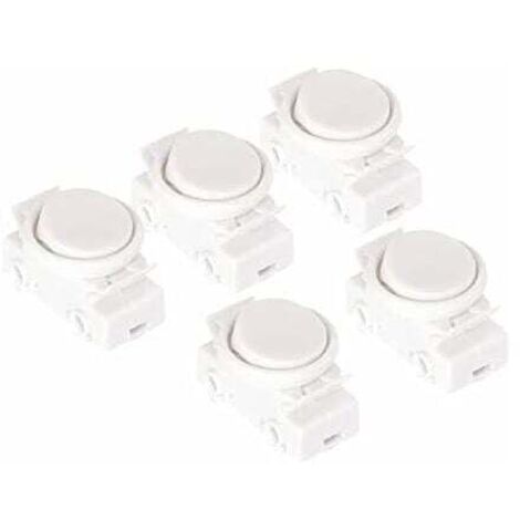Interruptor basculante empotrado KZQ OJ-336, 2 A, 250 V, con anillo y balancín, blanco, paquete de 5 (1/4)