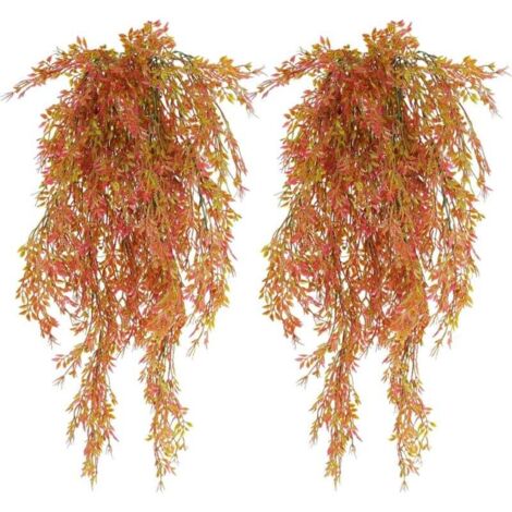 Trozo de enredaderas artificiales, plantas de helechos artificiales que caen, planta colgante artificial para bodas, fiestas, jardines, decoración de balcones. (1/4)