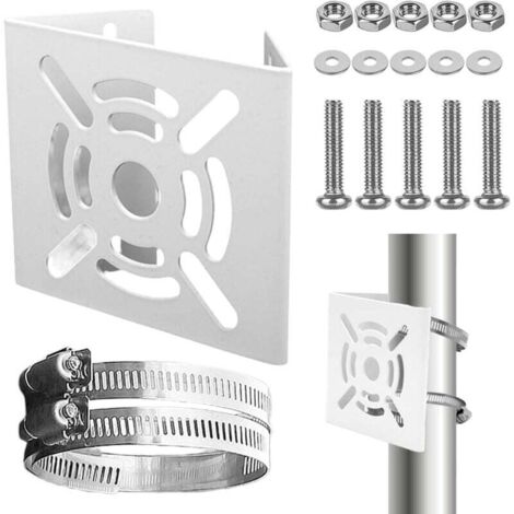 Soporte para cámara de vigilancia KZQ: Soporte vertical para cámara de seguridad con 2 hebillas y 6 tornillos, soporte para tubo de cámara CCTV, panel solar