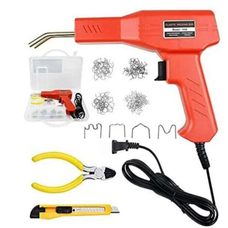 Kit de pistola para soldar plástico, grapadora caliente de 220 V, máquina de soldar plástico de 50 W, kit de reparación de parachoques de coche.
