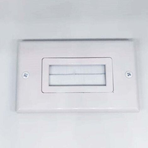 KZQ Panel de pared con cepillo para cables, inserto de penetración de cables de una sola unidad, apto para paneles de cepillo universales en paredes y oficinas domésticas (2 blancos) (1/4)