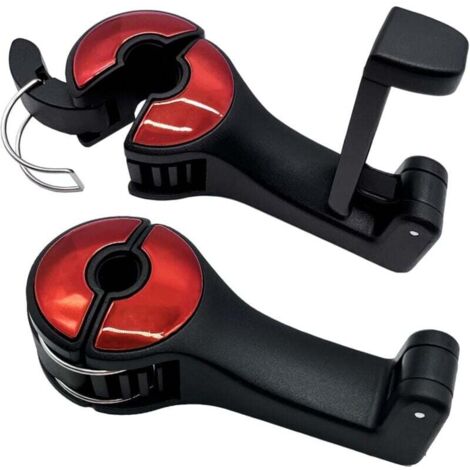 KZQ 2 ganchos para reposacabezas de coche, para colgar ropa y bolsos (rojo) (1/4)