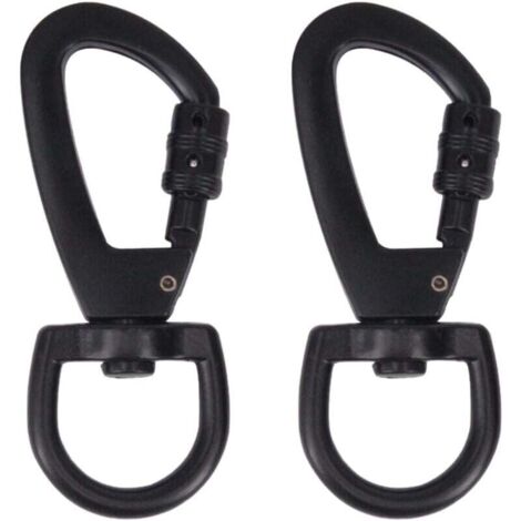 Mosquetón KZQ de 2 piezas para correas de perros, mosquetones robustos con eslabón giratorio de aleación de zinc, llavero, gatillo, clip de resorte. (1/4)