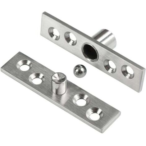 Bisagra de puerta oculta giratoria de 360° de 2 piezas, fabricada en acero inoxidable, 100 mm x 23,7 mm