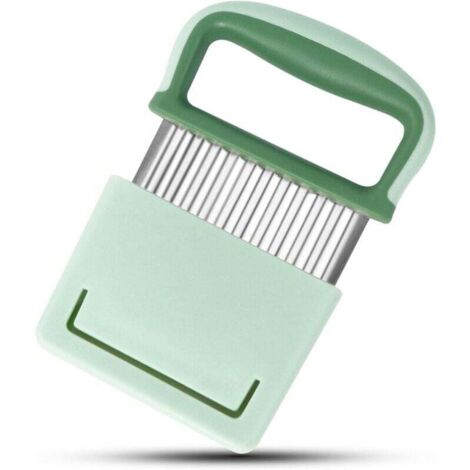 Cuchillo ondulado para papas fritas verdes, cortador de papas, cortador de papas fritas de acero inoxidable, cortador ondulado para vegetales, frutas y ensaladas, cuchillo ondulado (1/4)