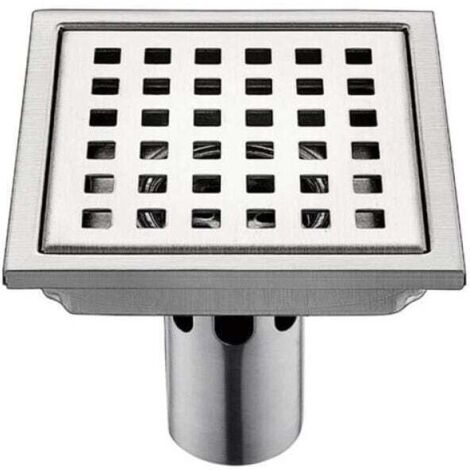 KZQ 1 pieza de drenaje de piso de acero inoxidable de 15 cm x 15 cm, filtro cuadrado desodorante, antirreflujo, fugas de agua de 15 cm (1/4)