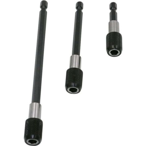 KZQ 3 varillas de extensión magnéticas, brocas para destornillador eléctrico, broca hexagonal de 1/4", barra de liberación rápida, soporte para brocas de destornillador, 60/100/150 mm (1/4)