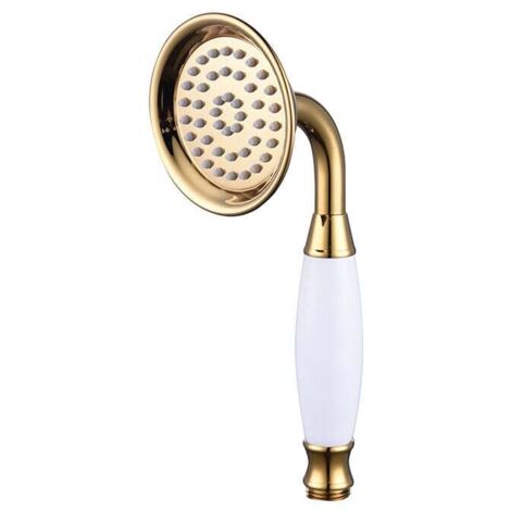 KZQ Cabezal de ducha de baño de latón, cabezal de ducha de mano, cabezal de ducha de masaje universal de titanio dorado. (1/4)