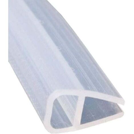 KZQ Burlete para puerta de baño, mampara de ducha, junta de hueco para ventana, parte inferior de vidrio plano curvo, sin marco, 1 m en forma de U