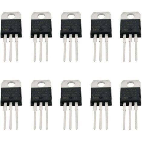 10 reguladores de voltaje ajustables LM317T LM317 de tres terminales, transistor TO-220, salida de 1,5 A, 1,2 V a 37 V