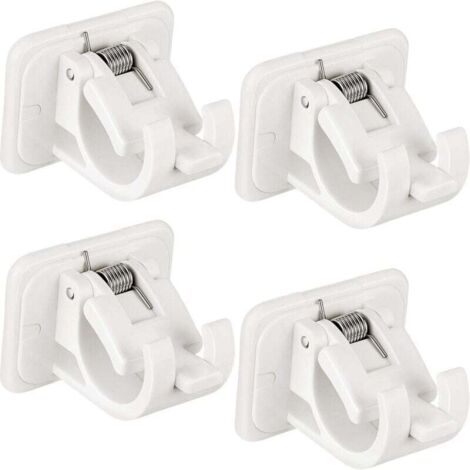 KZQ soportes autoadhesivos para barra de cortina, ganchos para cortinas, soportes de montaje en pared para barra de cortina y ganchos para toallero. (1/4)