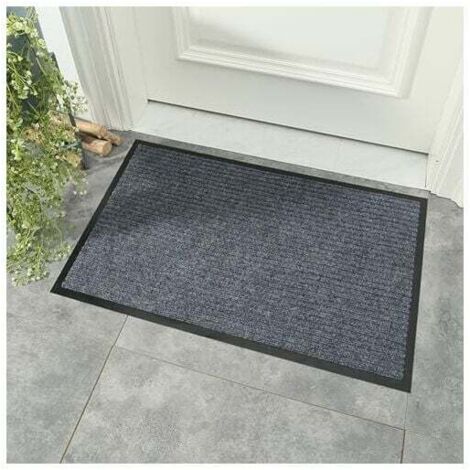 Felpudo KZQ para interior y exterior, lavable a máquina, duradero y antideslizante. Absorbe el agua y atrapa la suciedad.