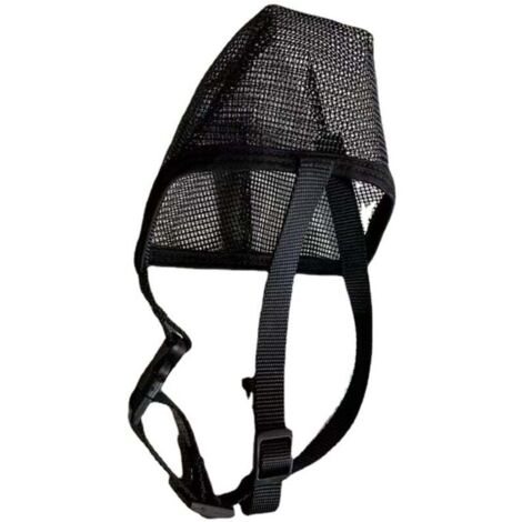 Bozal para perro, bozal con hebillas ajustables, cubierto con malla de PVC suave, seguro y transpirable, evita ladridos, tragar tierra y morder a un extraño. (1/4)