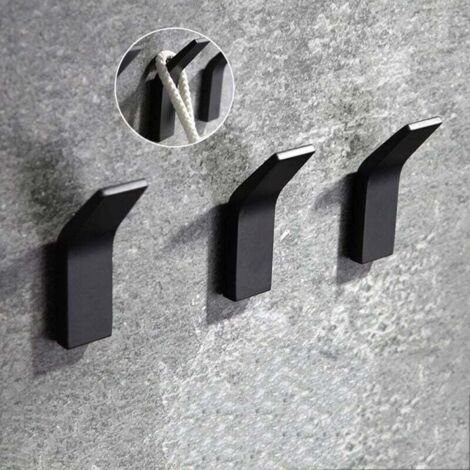 Ganchos adhesivos, paquete de 3 ganchos de pared para baño, toallero resistente al agua y al óxido con adhesivo para albornoz, abrigo, toalla, llaves, bolsos y hogar.