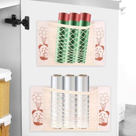KZQ 2 piezas de organizador adhesivo para armario de cocina, organizador de almacenamiento para puerta de armario de cocina, montado en la pared. (1/4)
