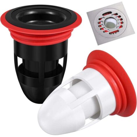 KZQ Paquete de 2 conectores antiolor para desagüe de ducha, cocina y baño. (1/4)