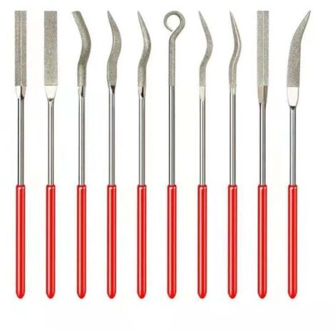 KZQ 10 limas irregulares, herramientas para tallado y pulido de madera, limas planas, limas para desbarbar, limas de pulido, limas manuales, herramientas para joyería. (1/3)