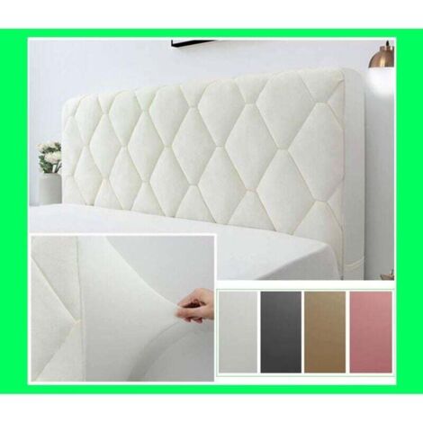 Funda para cabecero de 160 cm, color blanco, funda protectora, decorativa, para dormitorio, gruesa, suave, antipolvo, elástica. (1/4)