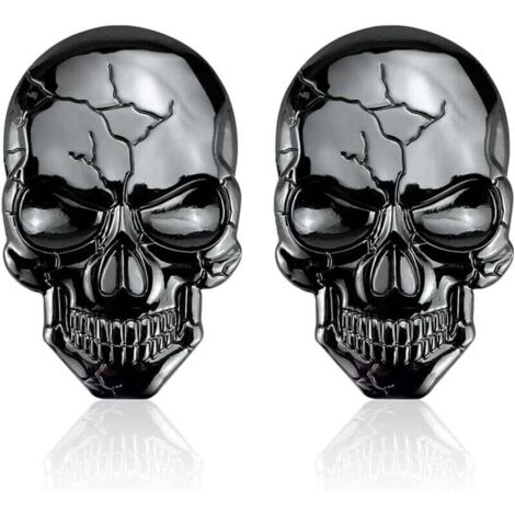 KZQ 2 pegatinas 3D de calavera para bicicleta, coche, parachoques o tanque, para decorar tu coche (negro) (1/4)