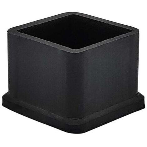 Juego de 16 tapas de goma para patas de silla o mesa, gruesas, cuadradas y negras, de 2,5 x 2,5 cm (1 pulgada x 1 pulgada)