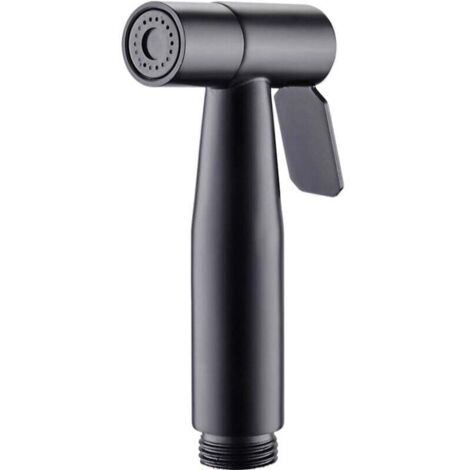 KZQ Cabezal de ducha para inodoro, repuesto de acero inoxidable 304, higiene y limpieza de cuñas, para cocina, ducha y baño, color negro (solo cabezal rociador) (1/4)