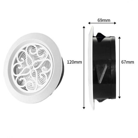Rejilla De Ventilación Redonda De 17,5 Cm  5 Pulgadas , Difusor De Techo Orientable Fabricada En Abs Color Blanco Para Bano Cocina Y Salon 99086734