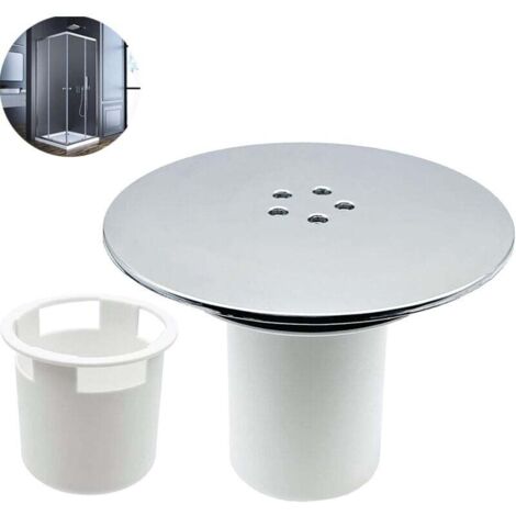Desagüe de ducha, desagüe de ducha de 115 mm, reemplazo de tapa de sifón de ducha, tapa de desagüe de ducha universal, tapa de toma de ducha cromada, flujo rápido (1/4)