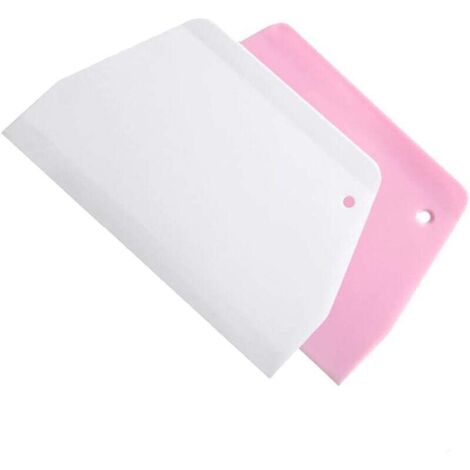 KZQ 2 piezas Raspador de masa, Raspador de pizza, Alisador de pasteles, Cortador de masa de plástico, para cocina, Pastelería, Pizza, Pan, Pastel (1/4)