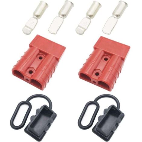 Conector de batería KZQ, toma de desconexión rápida de batería de 50 A y 600 V, para coche, autocaravana, caravana, motocicleta y barco (rojo) (1/4)
