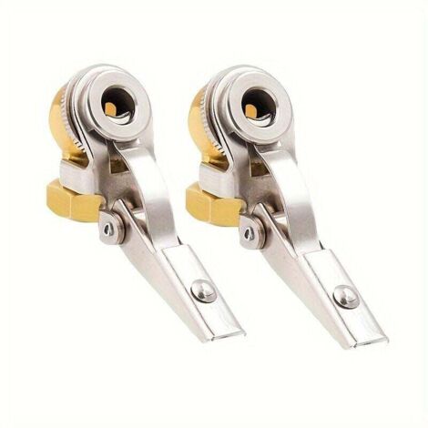 KZQ 2 boquillas para inflar neumáticos de coche, boquilla de latón con rosca interna, adaptador, conector y abrazadera de latón para válvula de inflado. (1/4)