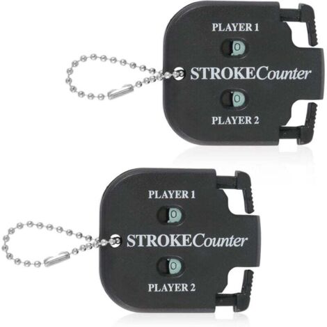 KZQ Contador de 2 golpes de golf, minicontador de tiros de golf negro, marcador de puntuación con herramienta de reinicio de dial, llavero para diferentes tipos de competiciones y juegos. (1/4)