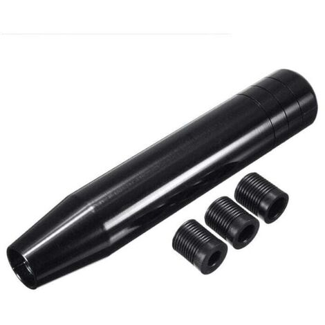 Perilla de cambio de marchas KZQ, universal, de aleación de aluminio, para coche, camión y carreras, repuesto de metal con 3 adaptadores (8 mm/10 mm/12 mm), 13 cm, color negro (1/4)