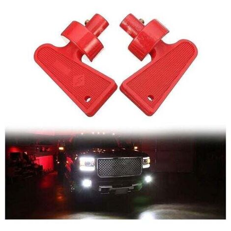Llave de desconexión de batería KZQ, llave de interruptor de batería de coche, llave de desconexión de batería, llave de desconexión de batería de coche, para vehículos, paquete de 2 (rojo) (1/4)