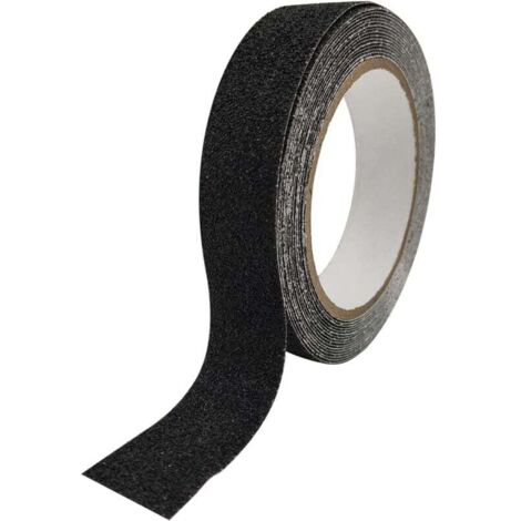Cinta antideslizante para escaleras KZQ, autoadhesiva, de seguridad, para escaleras interiores y exteriores, impermeable, negra, 2,5 cm (1/4)