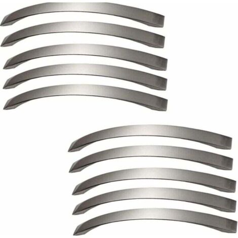 KZQ Juego de 10 tiradores para muebles de cocina - Tiradores de puerta cepillados Tirador de cocina Distancia entre centros del tirador de cocina 160 mm (1/3)