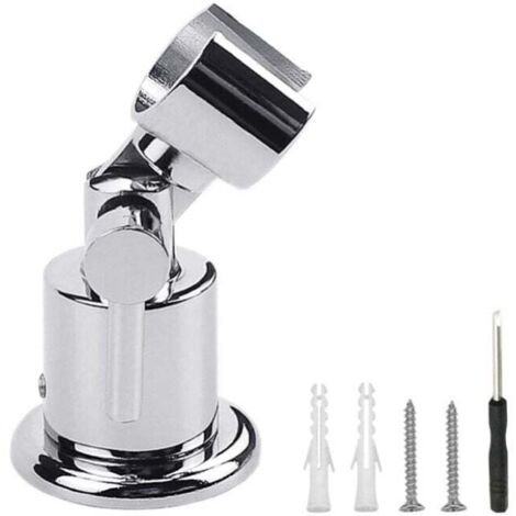 Soporte para cabezal de ducha KZQ, soporte de ducha de 180 grados, soporte de ducha ajustable universal, colgador de cabezal de ducha ajustable, cromado, compatible con la mayoría de las mangueras de 