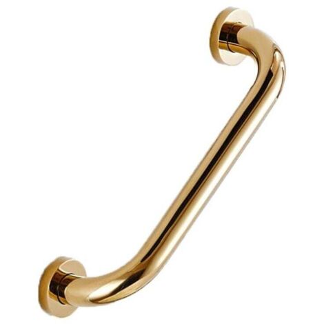Barra de apoyo para baño de latón macizo KZQ, pasamanos dorado, barra de apoyo para ducha, empotrada, montaje en pared, 30 cm (1/4)