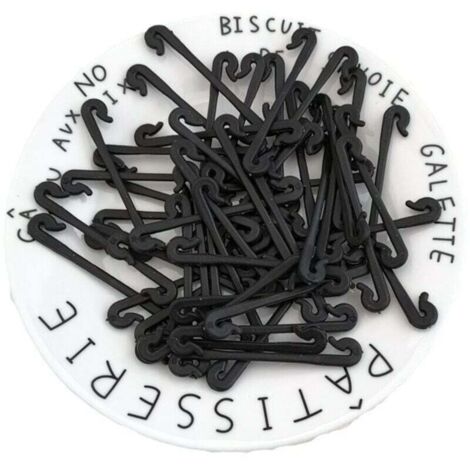 KZQ Paquete de 50 pinzas de soporte para plantas - Pinzas verticales para tomates - Ganchos de bucle para jaulas de tomates y tallos de plantas (Negro, 6 cm)