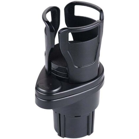 Extensor de portavasos para coche KZQ, portavasos multifuncional 2 en 1, doble soporte de 360 grados, para botellas de agua grandes y tazas de café (negro mate) (1/4)