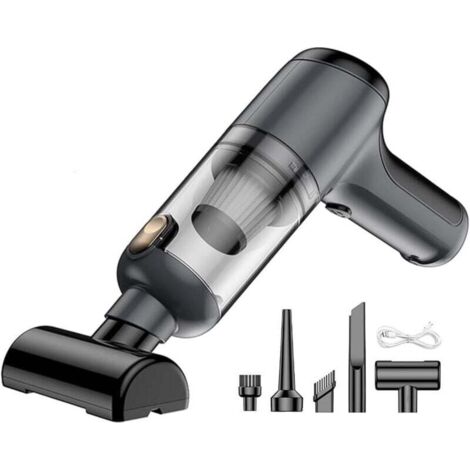 KZQ Aspiradora de coche inalámbrica, miniaspiradora de mano portátil, potente succión, batería con filtro HEPA para coche, hogar y oficina. (1/4)