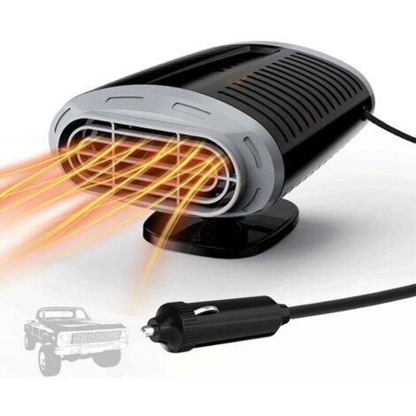 Calentador de coche KZQ de 12 V, calefactor portátil 2 en 1, desempañador y descongelador de parabrisas con toma de encendedor, calefactor portátil de 150 W, giratorio 180° para descongelar el coche. (1/4)