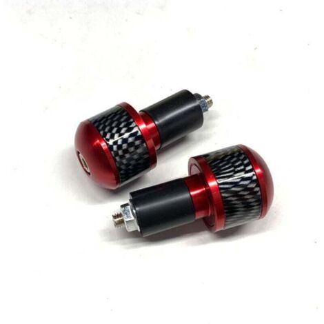 KZQ Tapones para manillar de motocicleta, 1 par, universales, de aleación de aluminio, para manillar de 1,3 cm de diámetro interior, color rojo. (1/3)