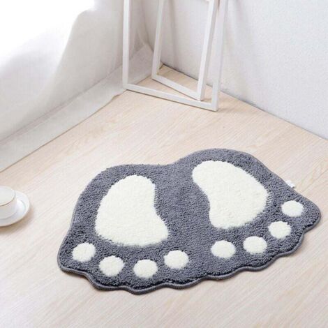 KZQ Alfombrilla de baño antideslizante de secado rápido, ideal para dormitorio, cocina, pasillo y entrada. Algodón, gris, tamaño grande (67 x 48 cm). (1/4)