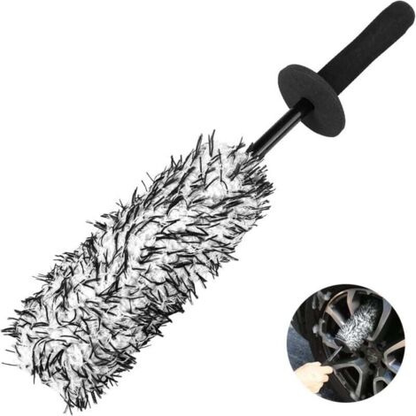 Cepillo de limpieza para coche KZQ de 40 cm, cepillo para llantas, kit de lavado, cepillo completo de microfibra para detalles de coche y cepillo delicado para llantas de parabrisas interior. (1/4)