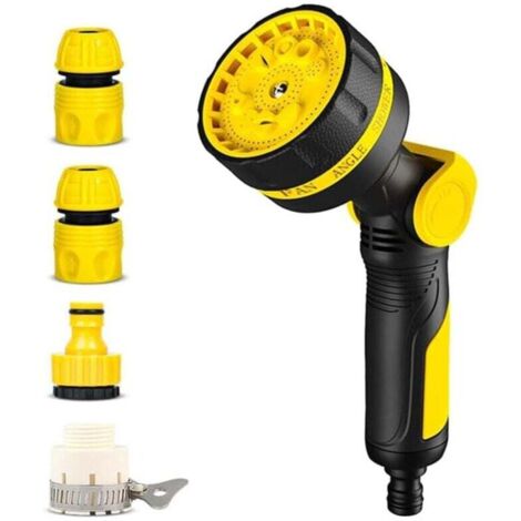 KZQ (Accesorios para + Pistolas de Agua) Pistola de Manguera de Jardín Rociador de Agua 10 Funciones Boquilla Multiajustable (1/4)