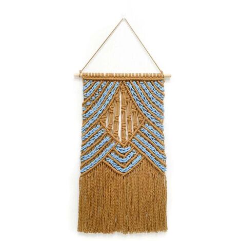 Tapiz de macramé bohemio tejido a mano KZQ - Atrapasueños bohemio - Decoración de pared (40 x 65 cm)