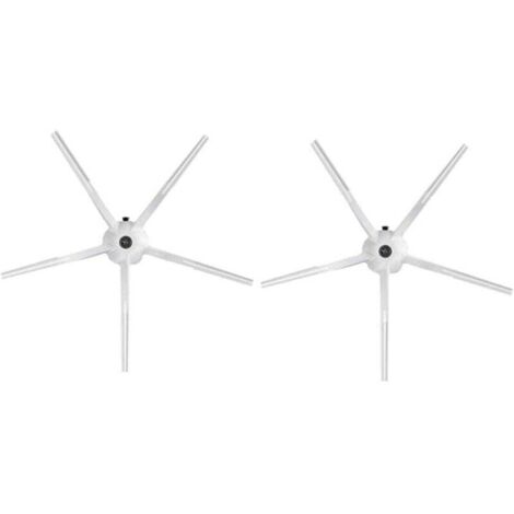 KZQ Paquete de 2 cepillos laterales de silicona blancos compatibles con Roborock T6 T7 S50 S60 (1/4)