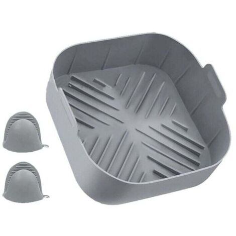 KZQ Molde de silicona para freidora de aire, 20 cm, color gris