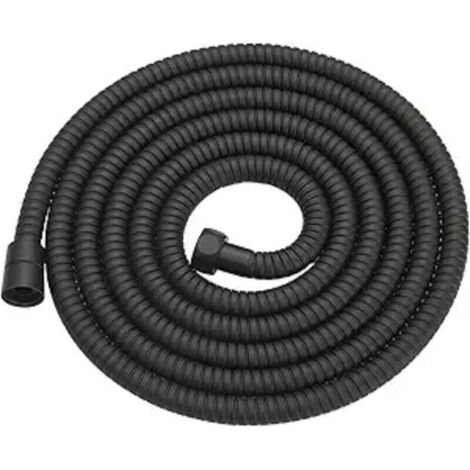 KZQ Manguera de ducha universal de 2 m, flexible, de acero inoxidable, color negro, antitorsión y anticorrosión, G1/2" (1/4)