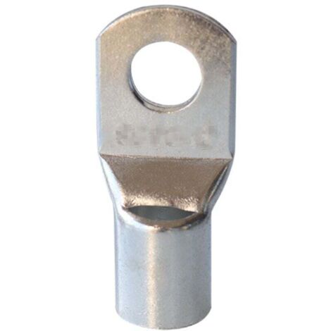 KZQ Paquete de 10 terminales eléctricos tubulares de ojal - Ojo - Ø6 mm - Sin aislamiento - para conductor de 4 mm² - Conector de cable eléctrico - Sujeción - Color plateado (1/3)